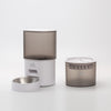 White Modern Pet Feeder & Water Fountain Set